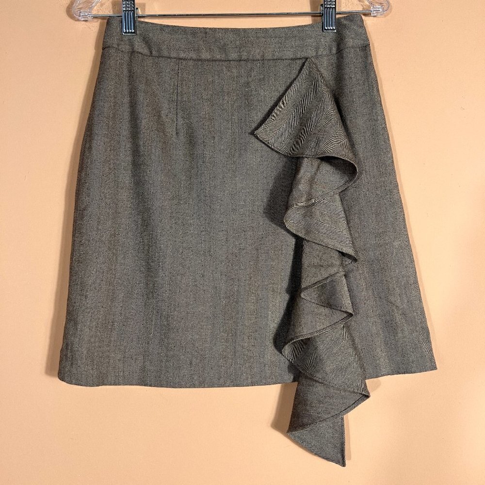 Milly Of New York Women's Ruffle Gray Mini Skirt Size 6